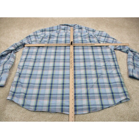 Tommy Bahama Shirt Men 3XLT Blue Pink Plaid Newport Coast Casual Button Up - Picture 9 of 11